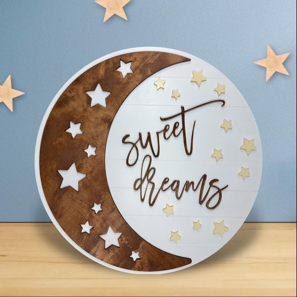 Moon and Stars Theme Nursery Wall Display