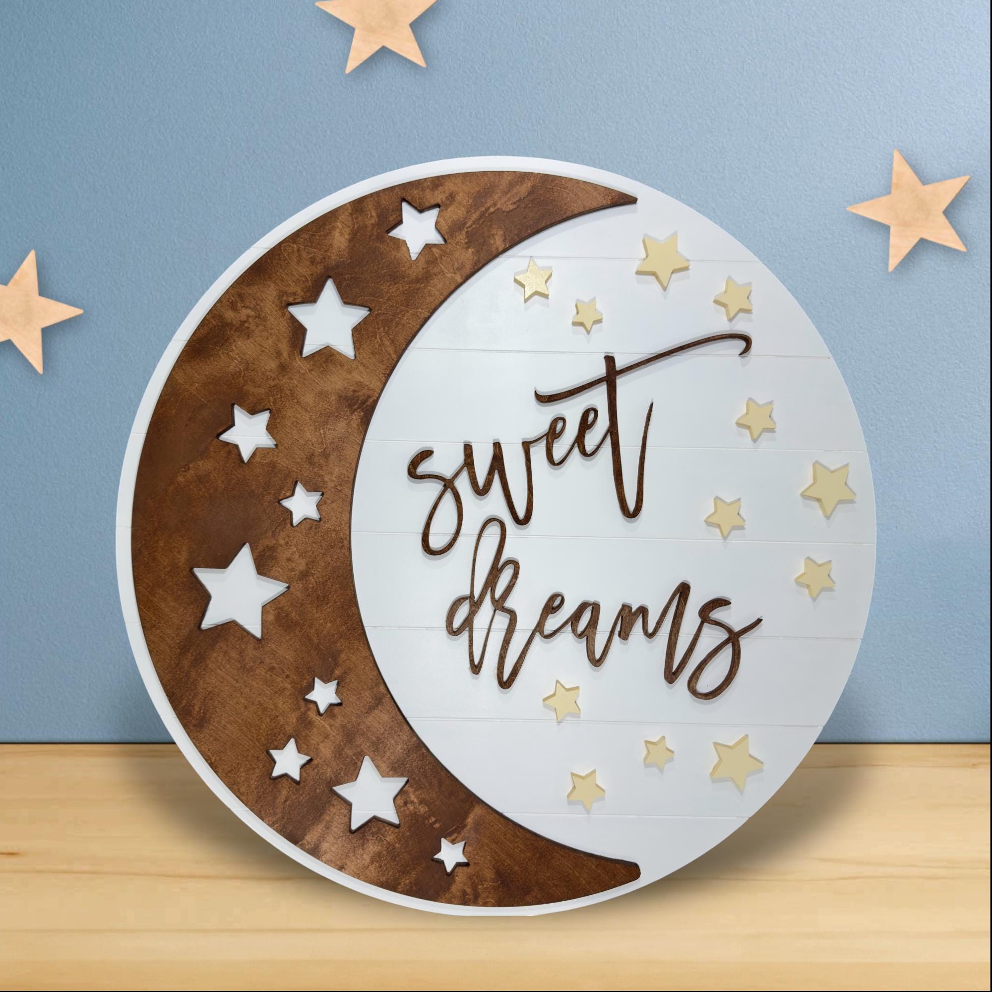 Moon and Stars Theme Nursery Wall Display