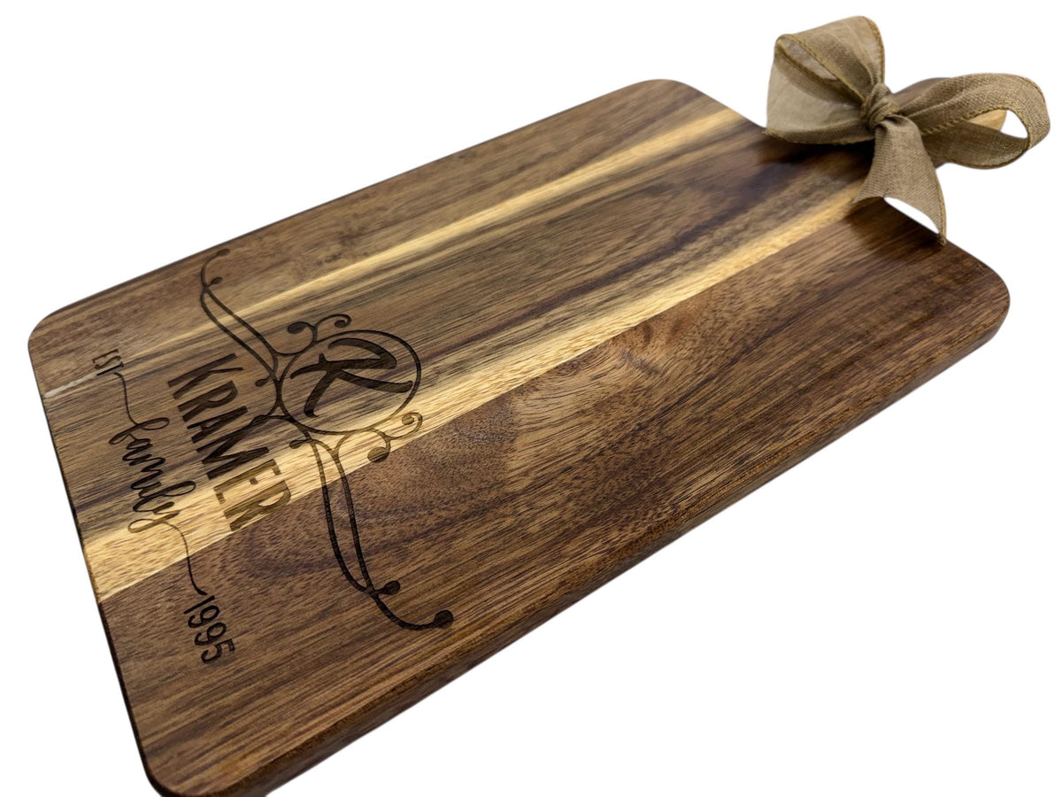 Personalized Charcuterie Board, Custom Engraved Family Name