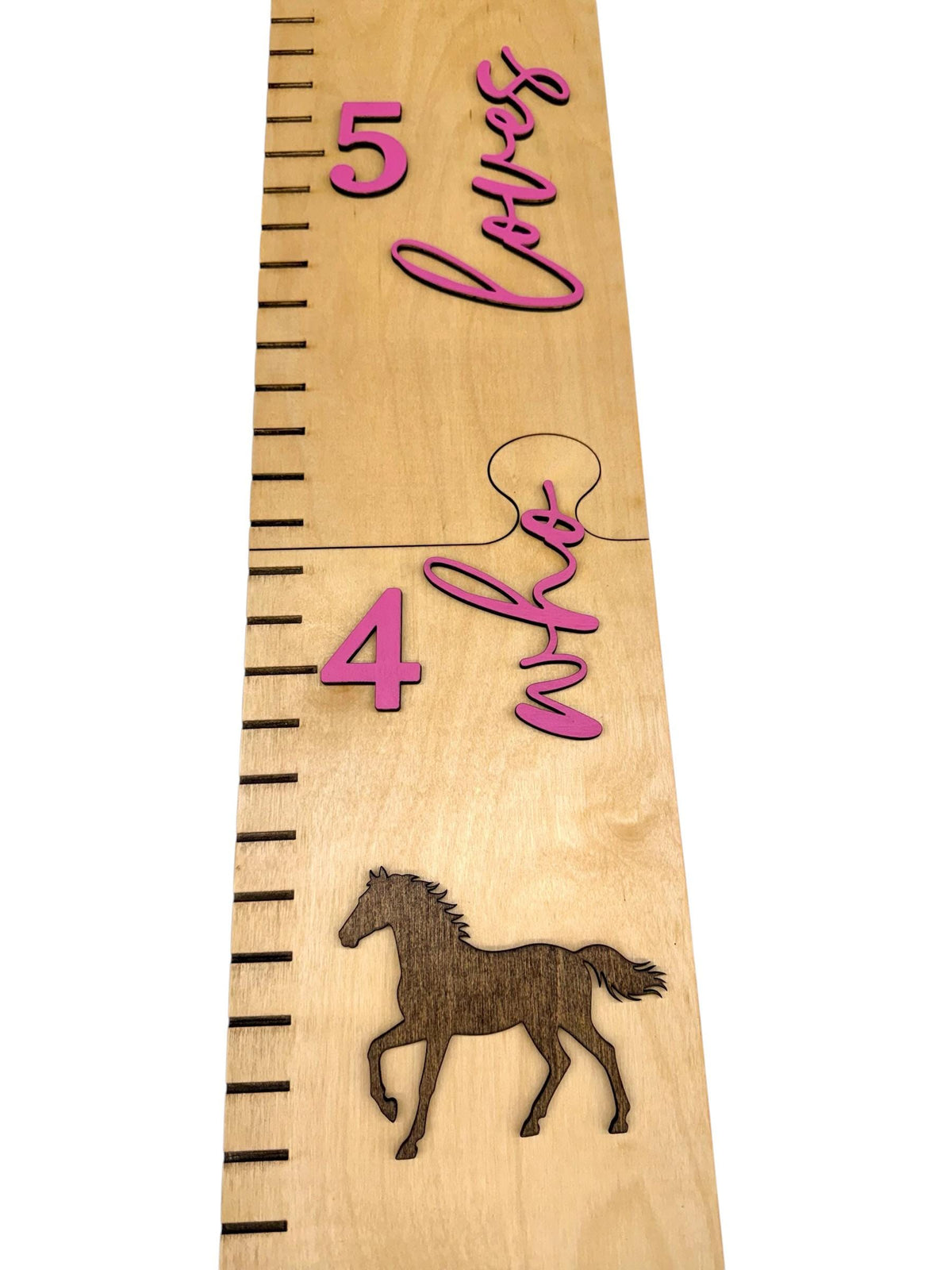 Girl Nursery Growth Chart | 3D Birch Wood Height Chart | Horse Cowgirl Ruler | Personalized Horse Decor | Just a Girl Who Loves Horses