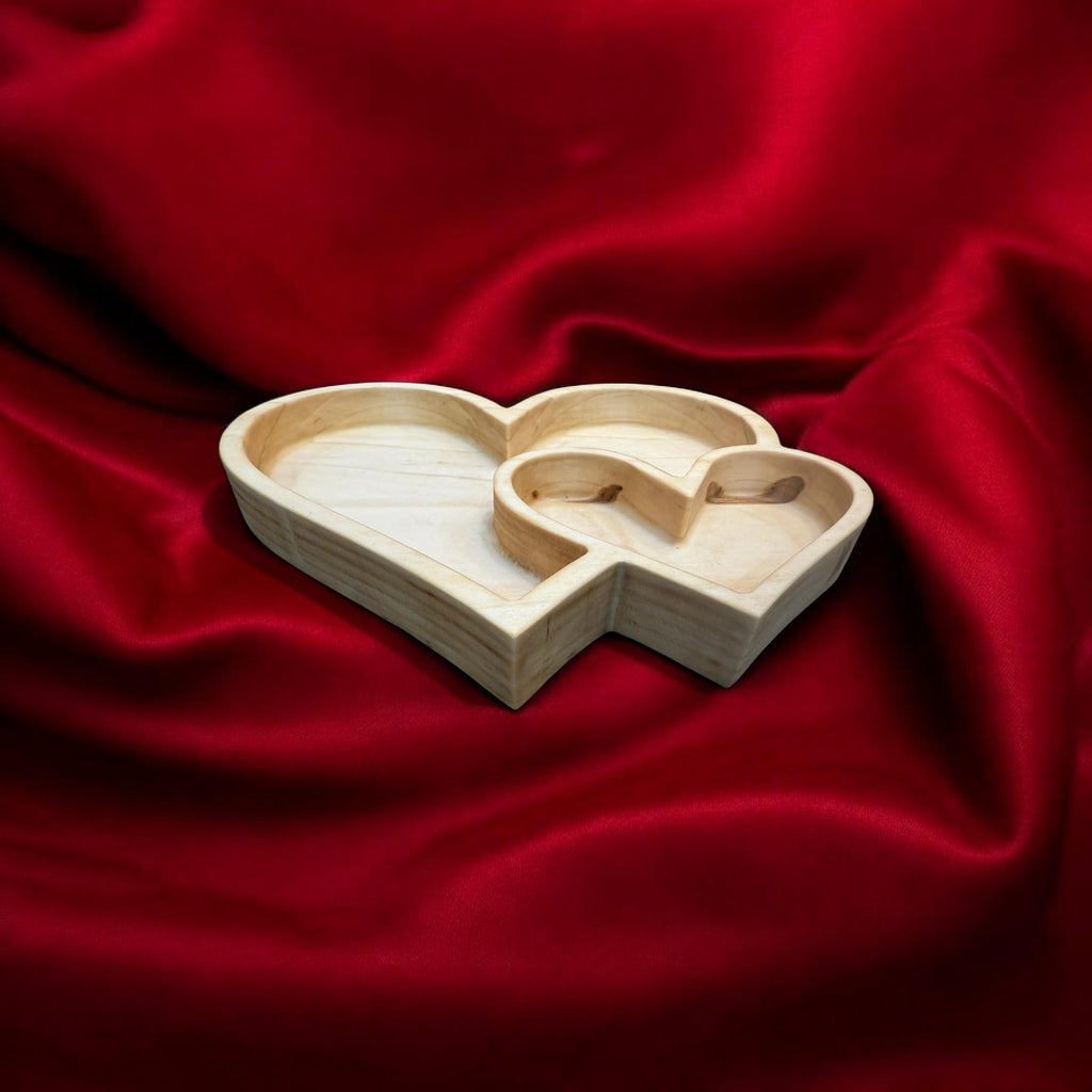 Double Heart Tray Ambrosia Maple