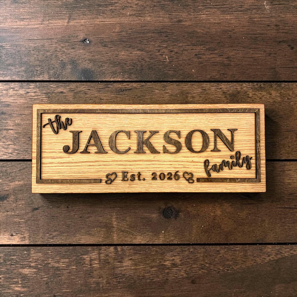 Custom Personalized Family Name Sign / Valentines Day, Boyfriend, Girlfriend, Fiance, Wedding, Anniversary Gift