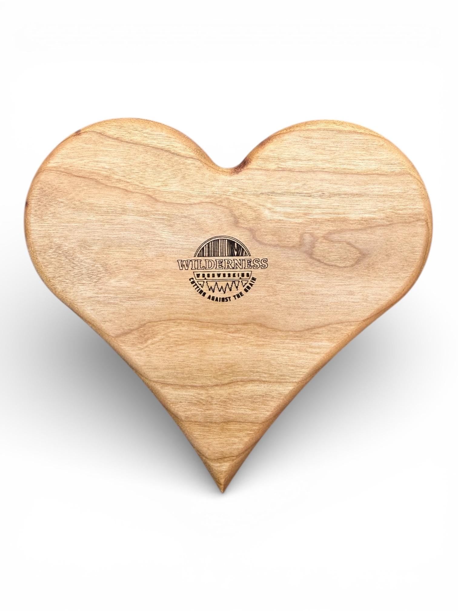 Solid Cherry Wood Heart Jewelry or Catch All Tray (Free Personalized Engraving)