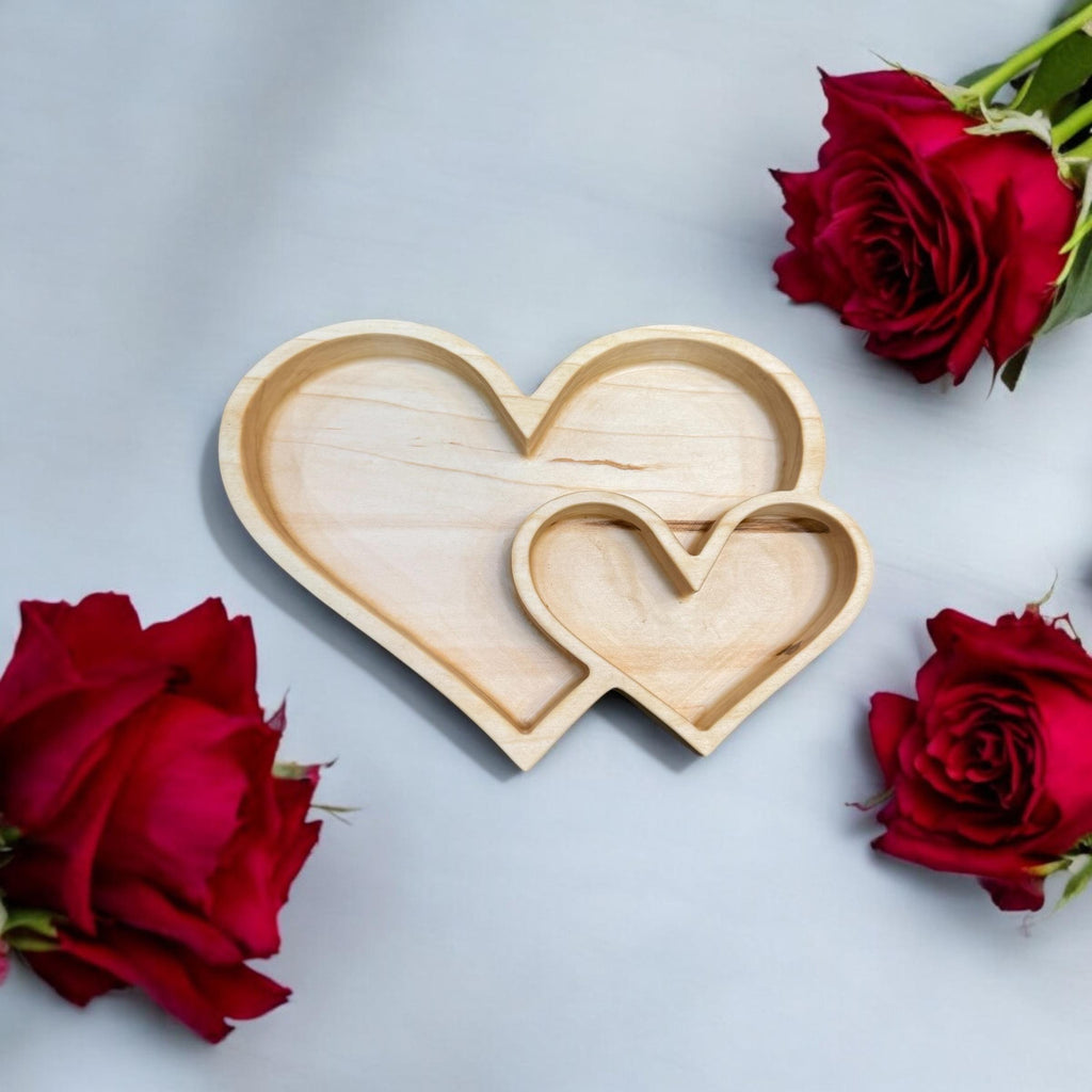 Double Heart Tray Ambrosia Maple