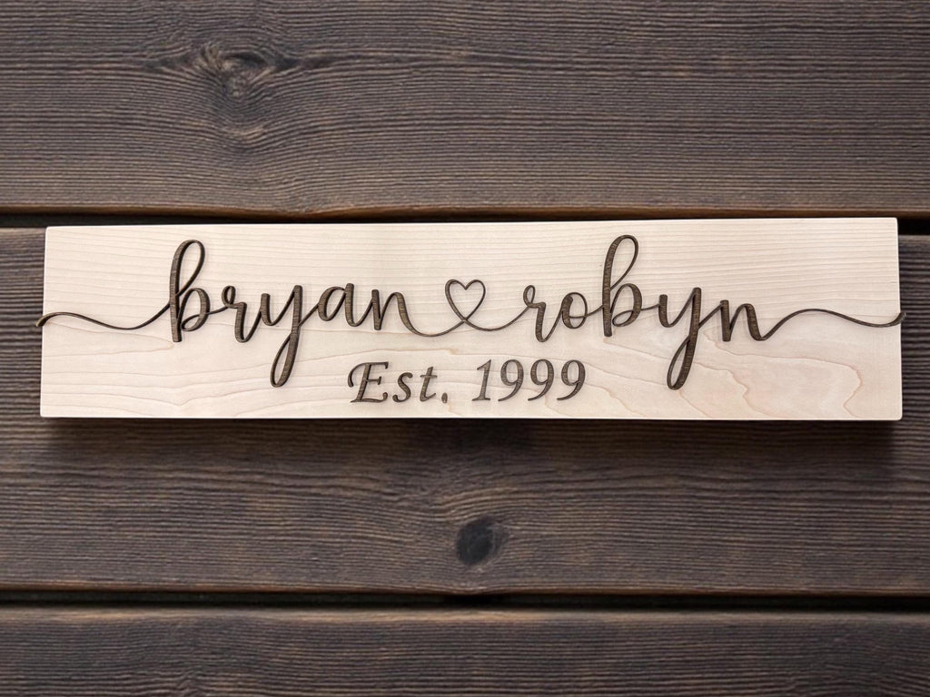 Personalized Couples Name Wood Sign