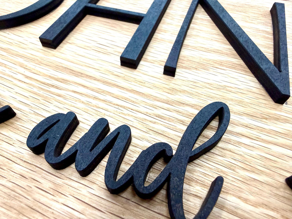 Custom Family Name Sign / Multi-Layered 3D Sign / Personalized Housewarming, Wedding, Engagement, Bridal Shower, Anniversary Gift