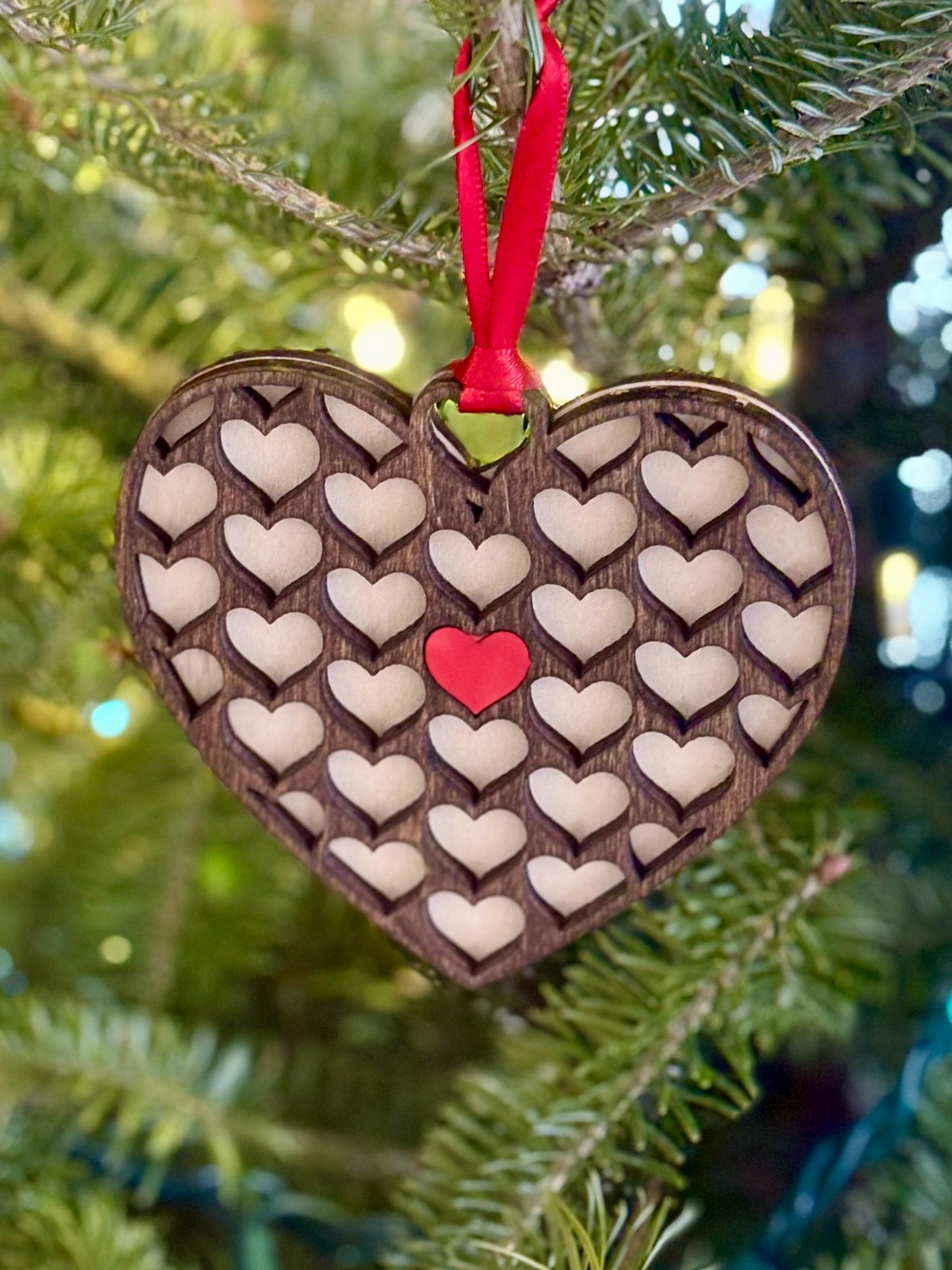 Handmade Wood Heart Ornament