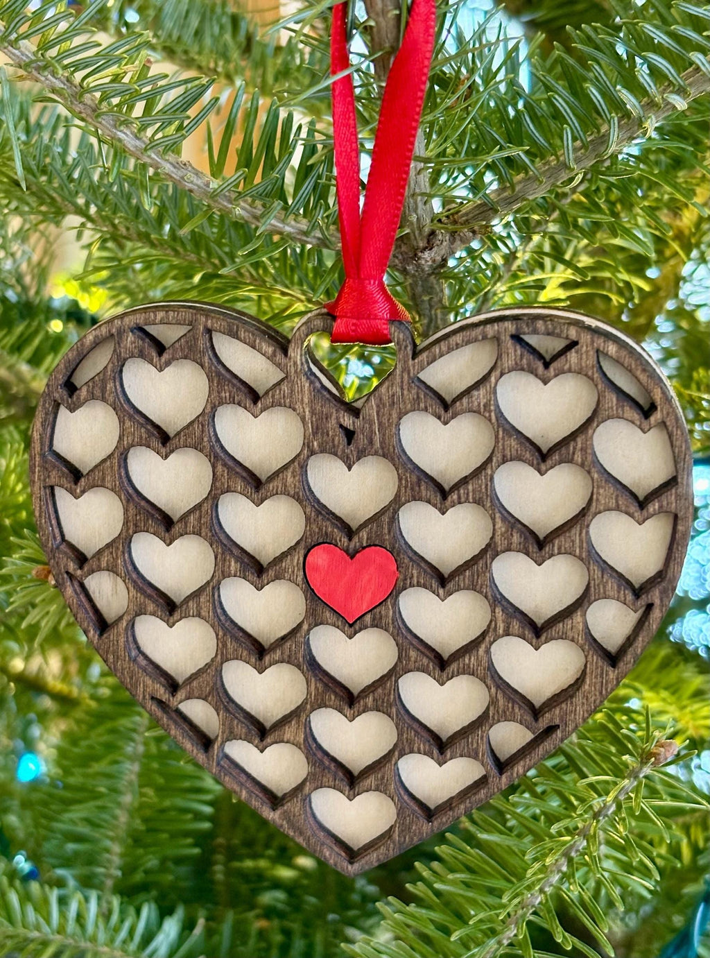 Handmade Wood Heart Ornament