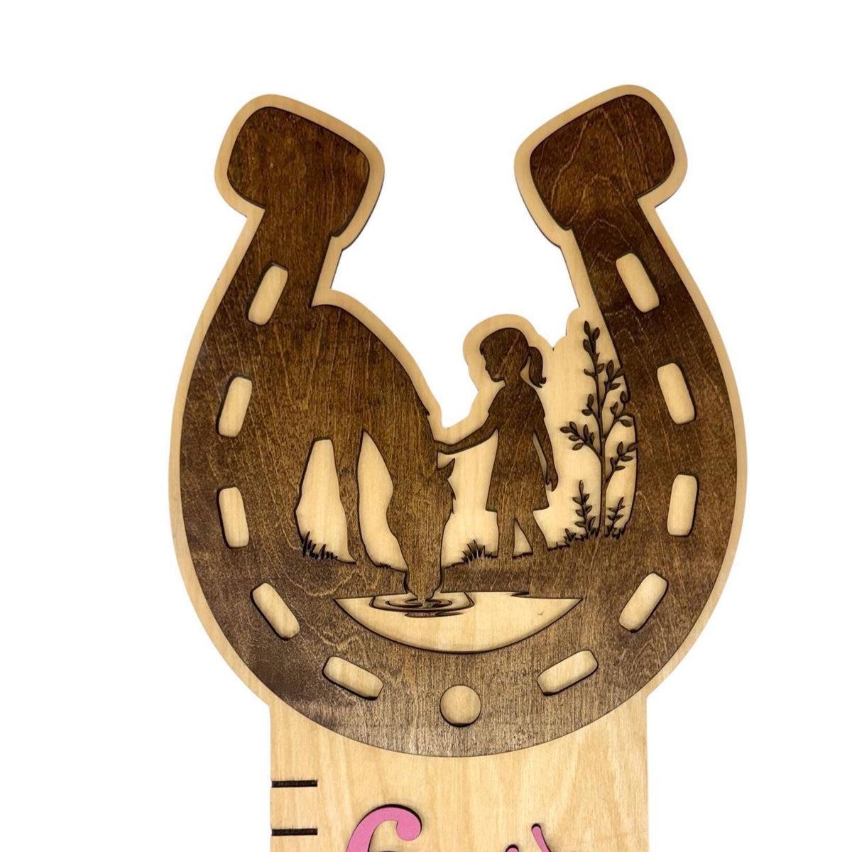 Girl Nursery Growth Chart | 3D Birch Wood Height Chart | Horse Cowgirl Ruler | Personalized Horse Decor | Just a Girl Who Loves Horses