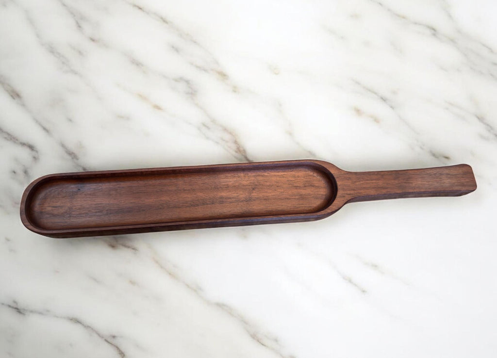 Handcrafted Walnut Serving Tray: Rectangular Charcuterie Board Snack Tray