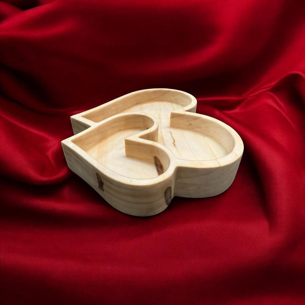 Double Heart Tray Ambrosia Maple