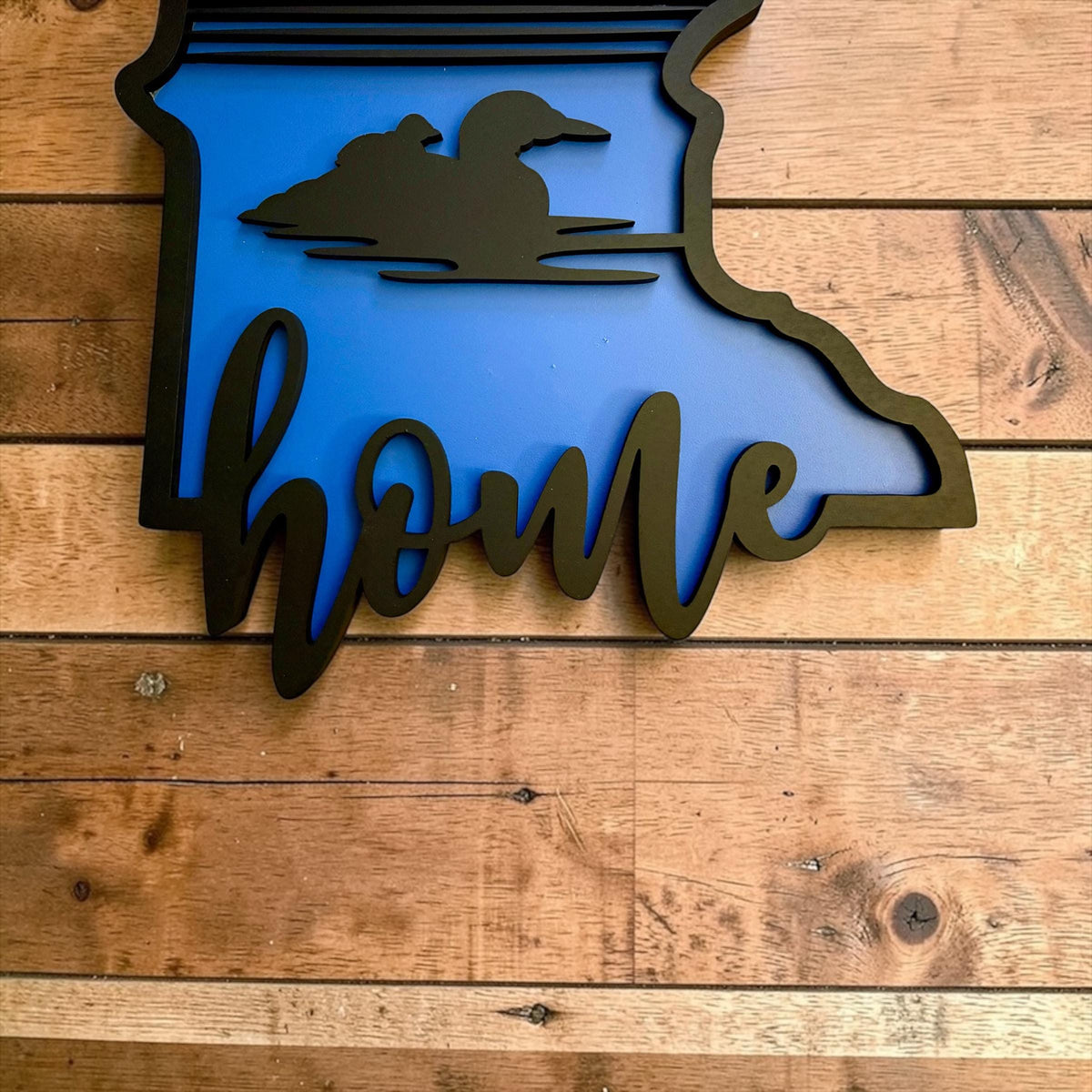 Minnesota Loon Home Sign; 3D Lake Nature Scene; Housewarming, Birthday, Wedding Gift, Outdoor Sign for Camper; Multi-Layer Up North Decor;