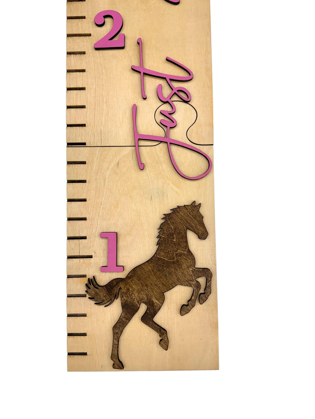 Girl Nursery Growth Chart | 3D Birch Wood Height Chart | Horse Cowgirl Ruler | Personalized Horse Decor | Just a Girl Who Loves Horses